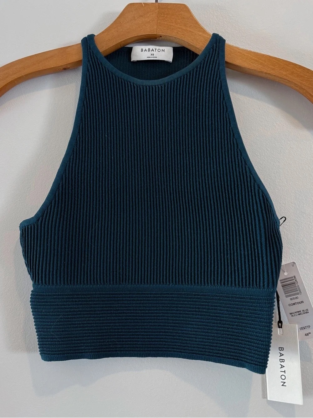 NWT✨ Aritzia Babaton Contour Ribbed Cropped Tank Top Mazarine Blue XS